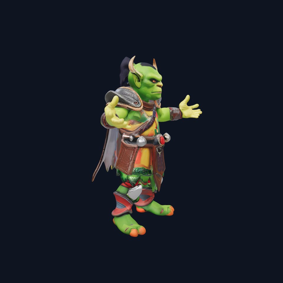 Orc Warlord Rigged and Animated for Games and Cinematics