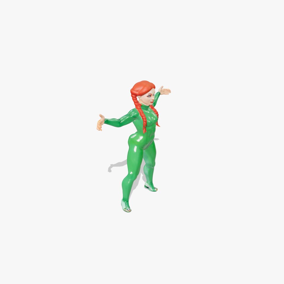 Rigged and Animated RedHaired Character in Green Suit