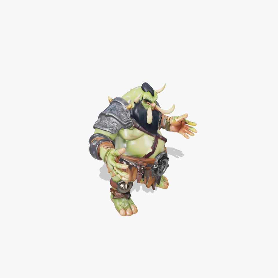 Orc Warrior Rigged and Animated D Character Model