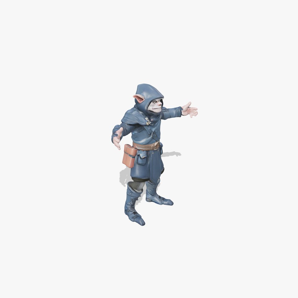 Rigged and Animated Hooded Goblin Warrior D Character Model