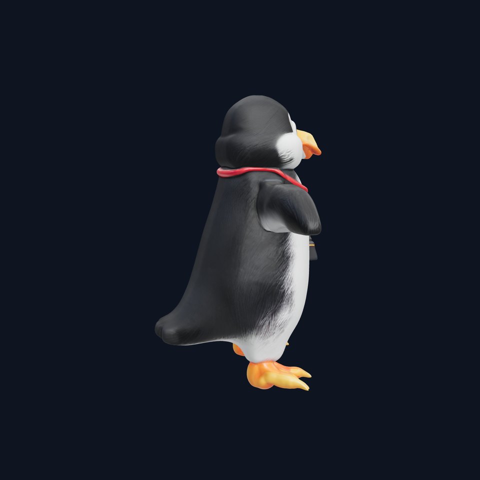 Animated Penguin Character Model Rigged and Animated