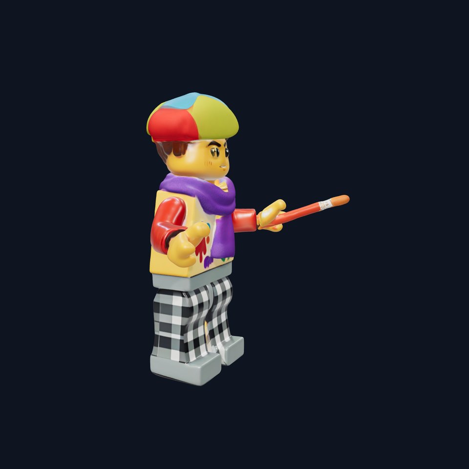 Creative Artist Character Model  Fully Rigged and Animated for Games