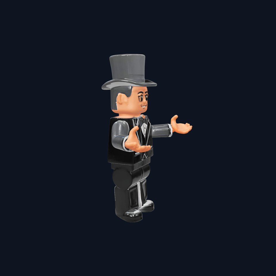 LegoStyle Magician Character Model Rigged and Animated