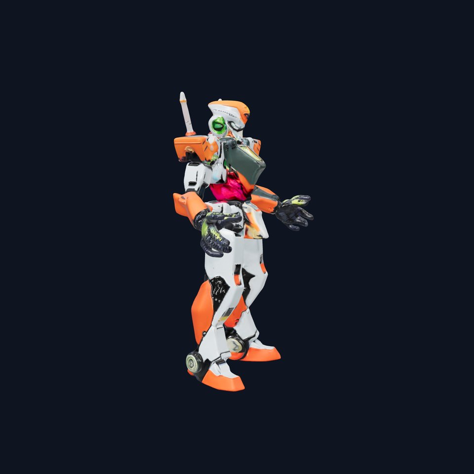 Futuristic Combat Mecha Robot Rigged and Animated