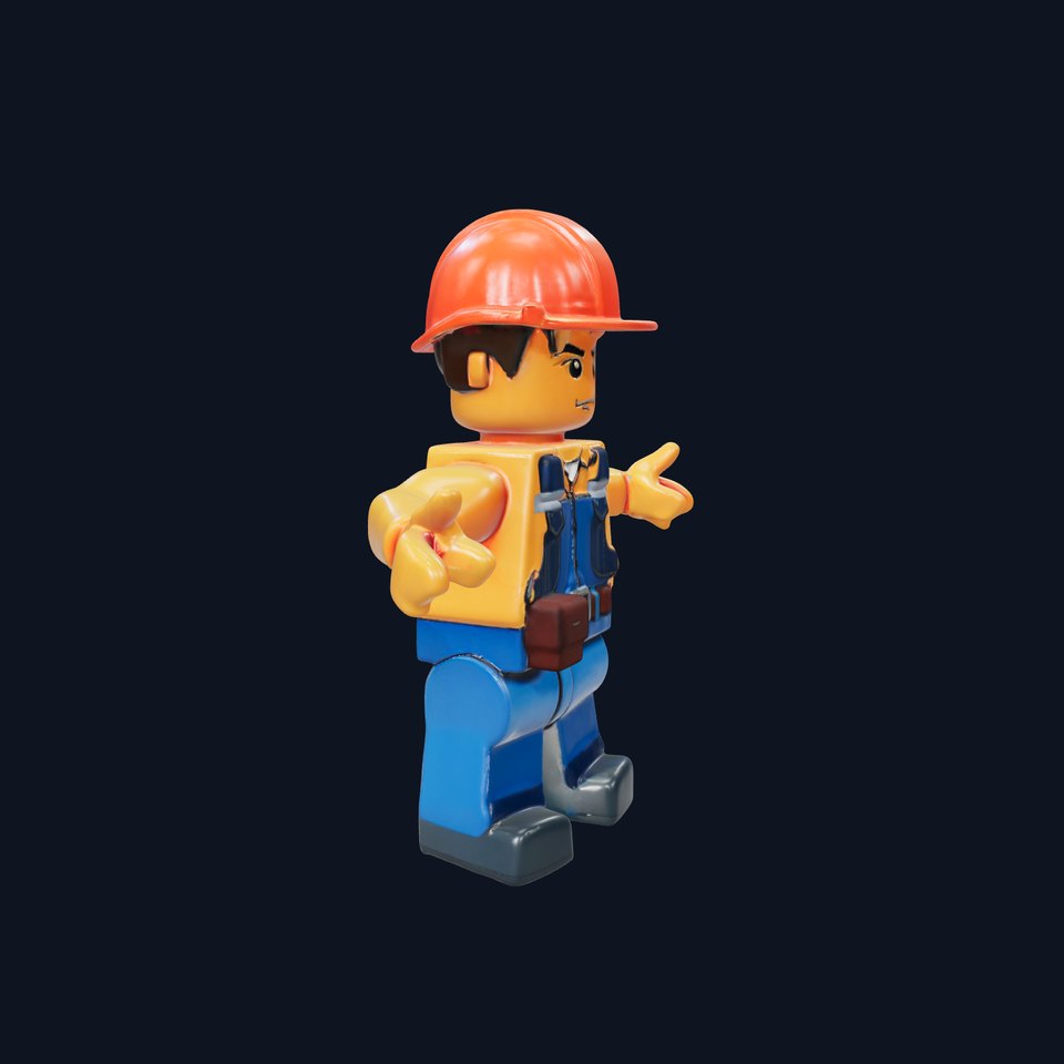 Lego Worker Minifigure D Model Rigged and Animated