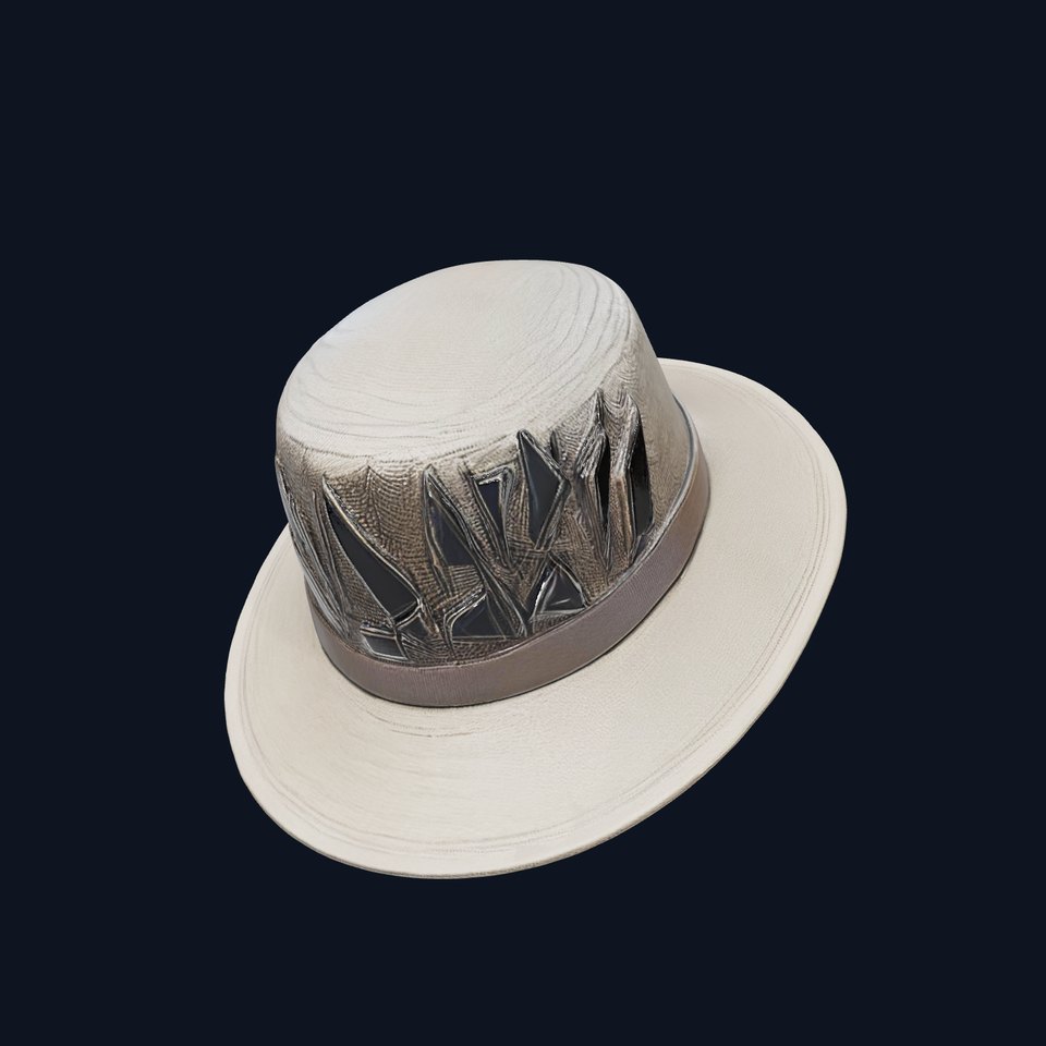 Designer Fedora Hat Model Pack with Geometric Accents