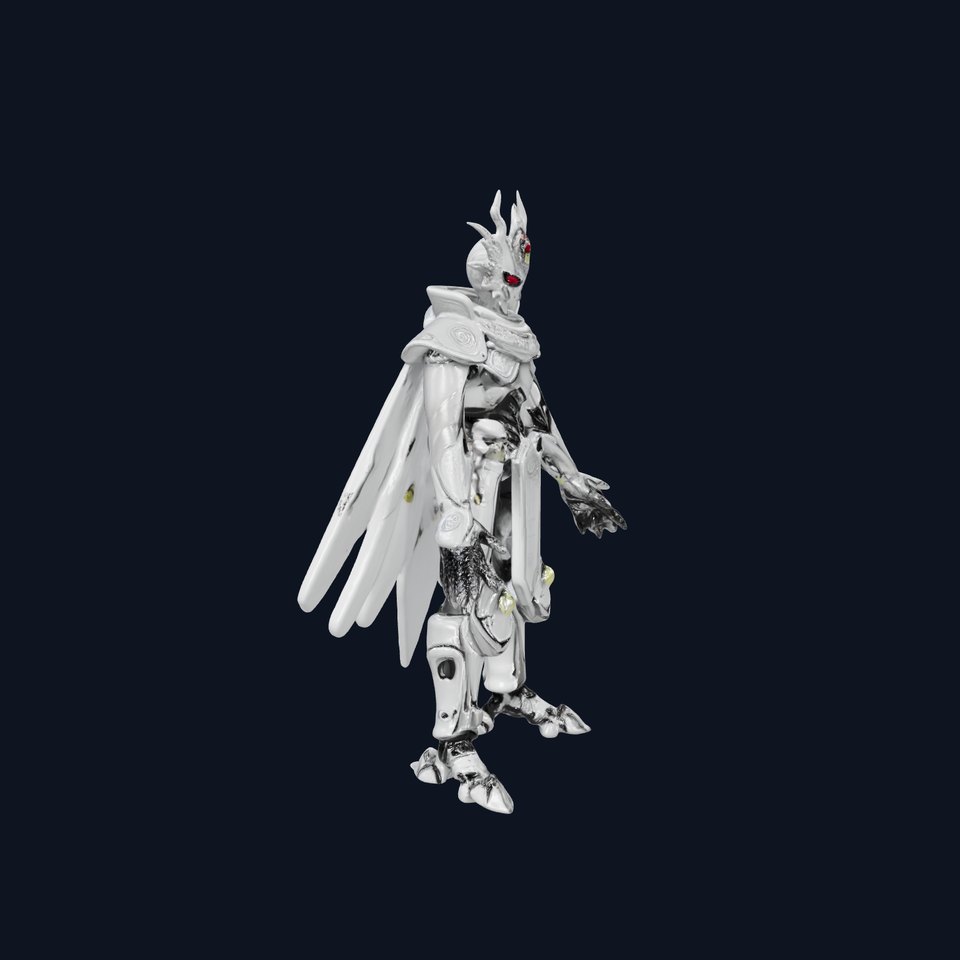 Ethereal Dark Knight Rigged and Animated D Character Model