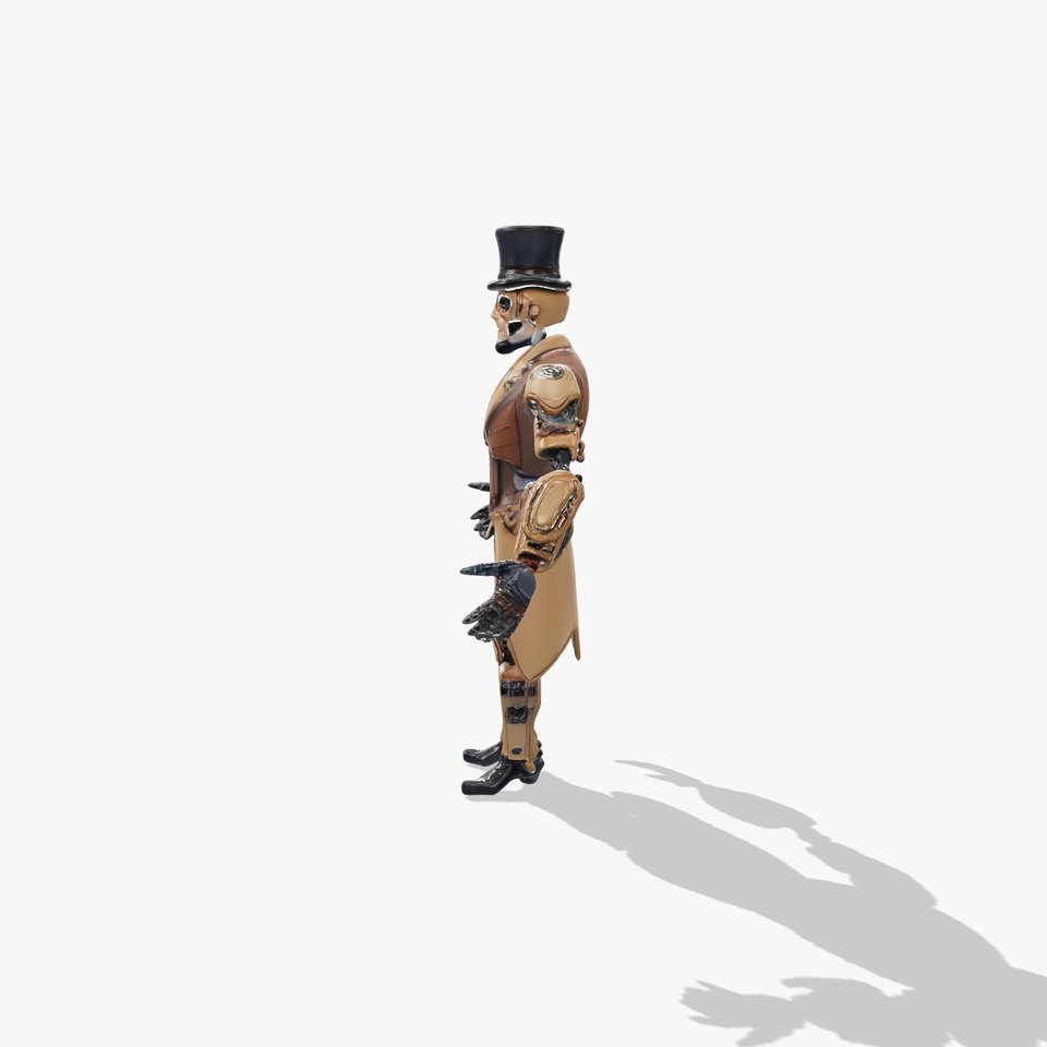 Steampunk Gentleman Robot Rigged and Animated