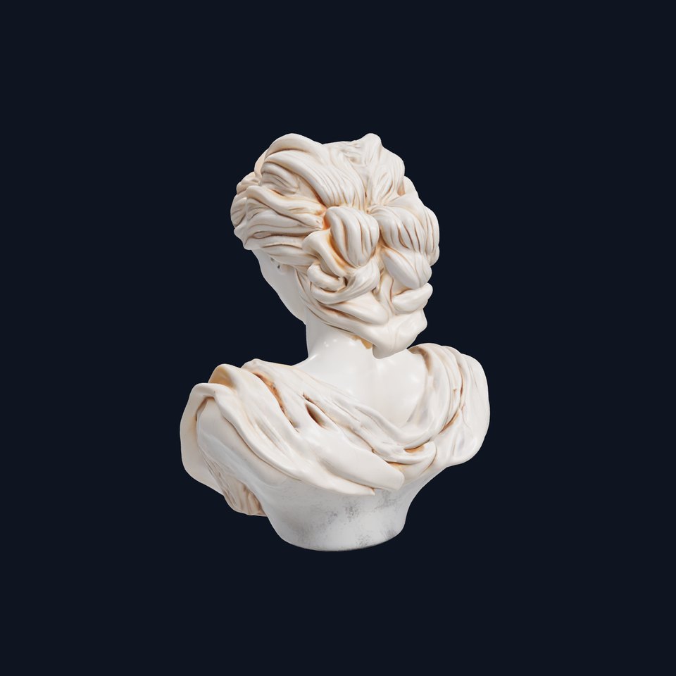 Classical Greek Bust Model Pack with Detailed Drapery