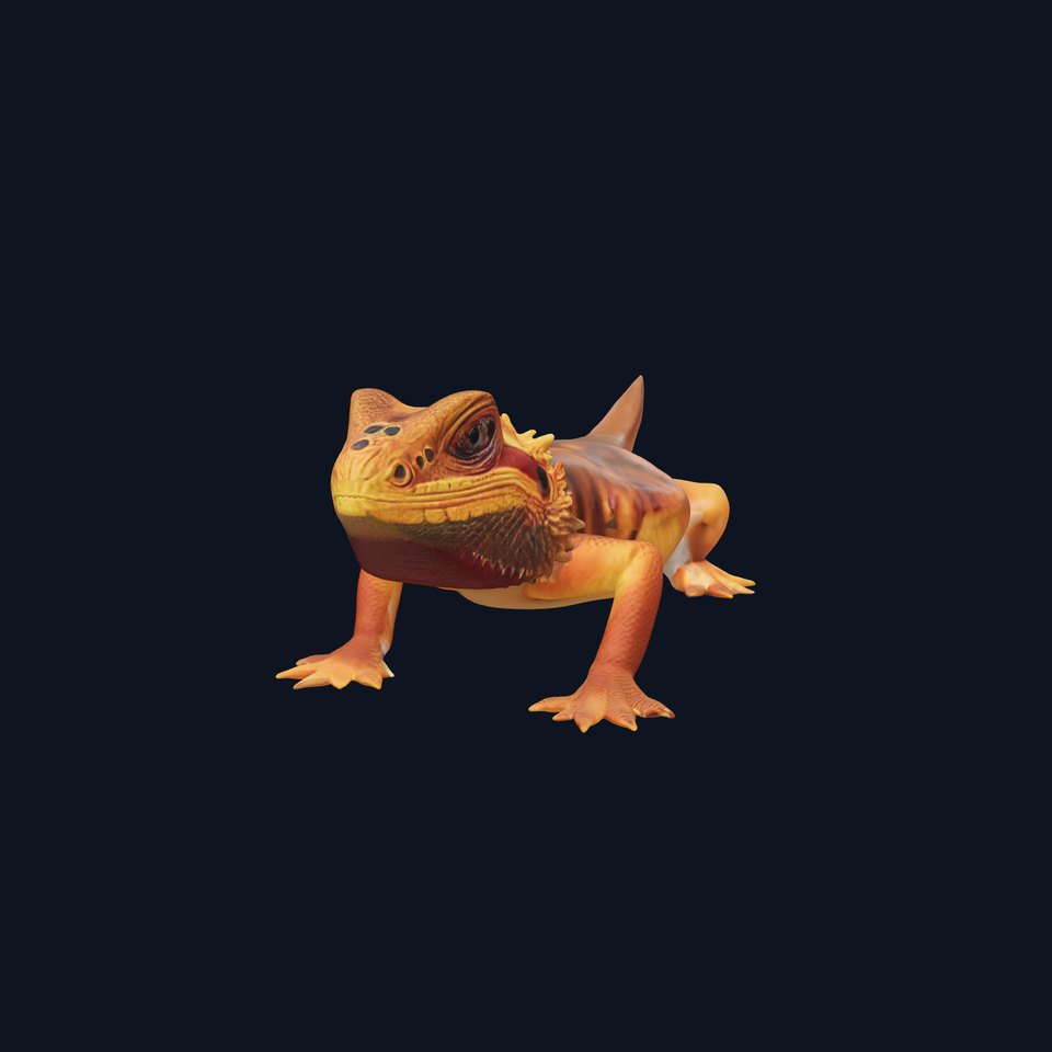 Bearded Lizard Model Pack with Detailed Textures