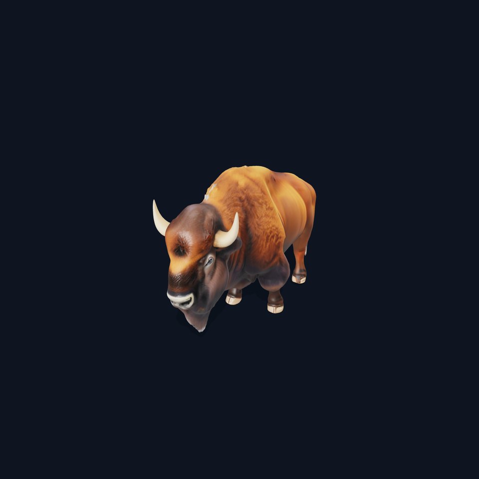 Majestic Bison D Model Pack for Wildlife Simulations