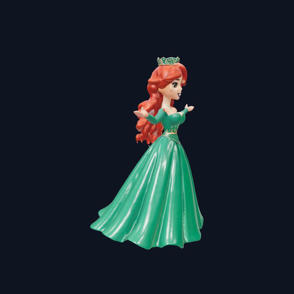Elegant RedHaired Princess Character  Rigged and Animated