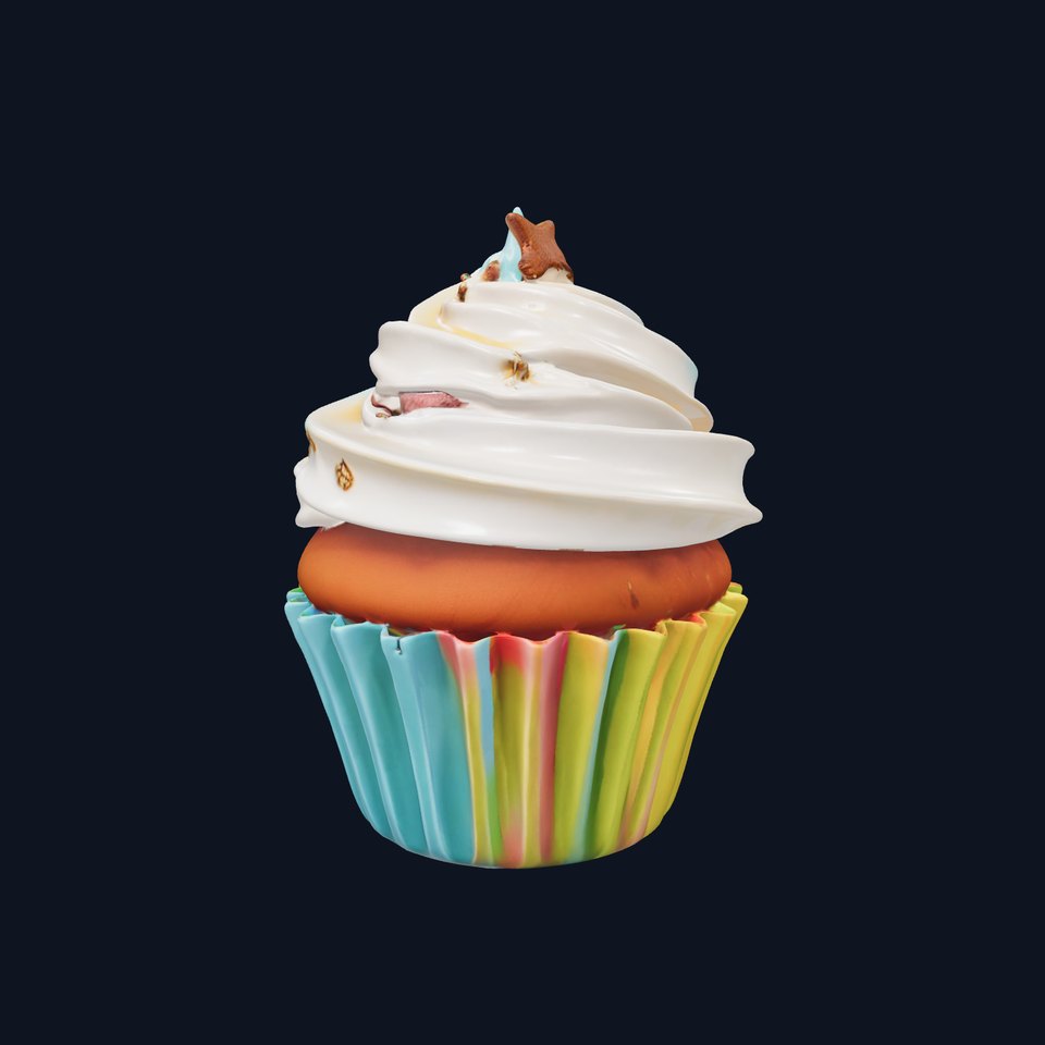 Colorful Cupcake with Star Topper Model Pack