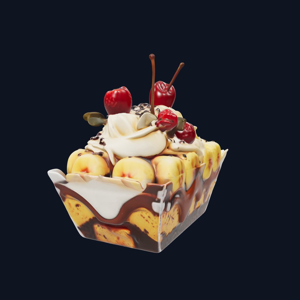 Banana Sundae Dessert D Model Pack