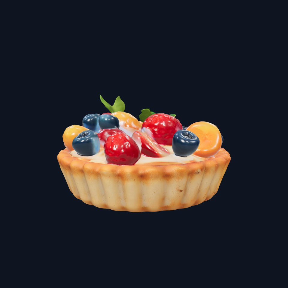 Fruit Tart Model Pack with Detailed PBR Textures