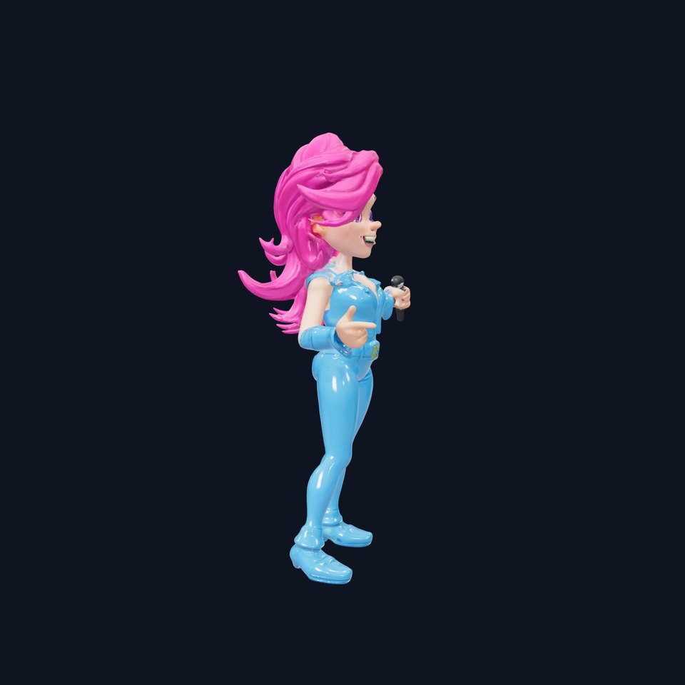 Animated Pop Star Character Model Rigged and Animated