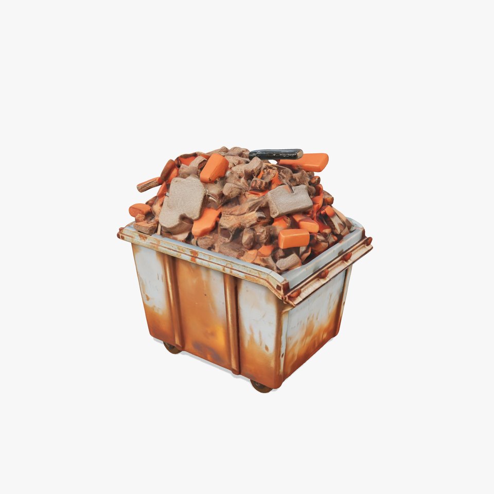 Rusty Dumpster with Bricks Model Pack