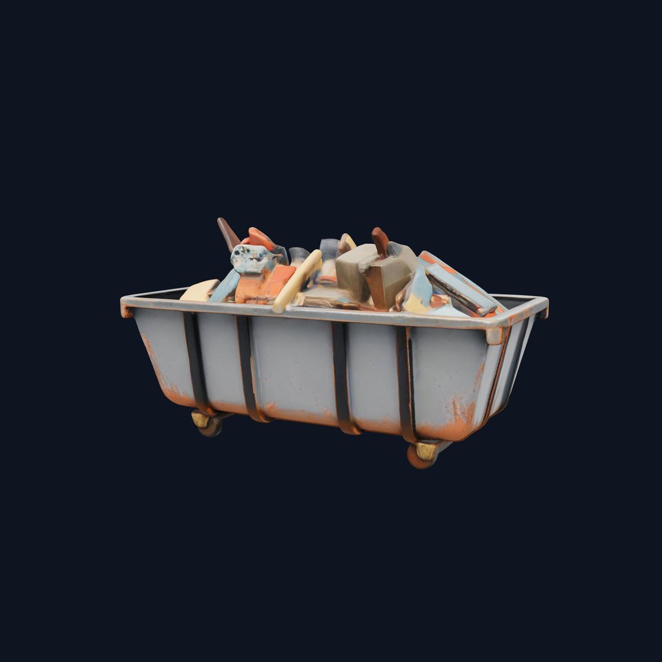 Rustic Dumpster and Debris Model Pack