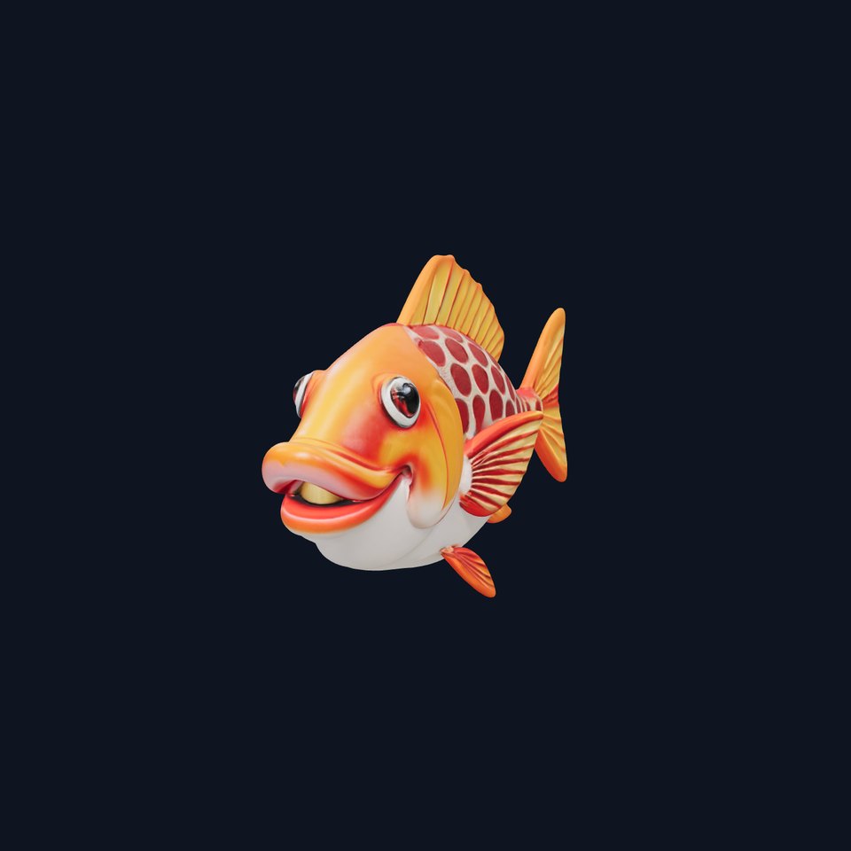 Cartoon Fish Character D Model Pack