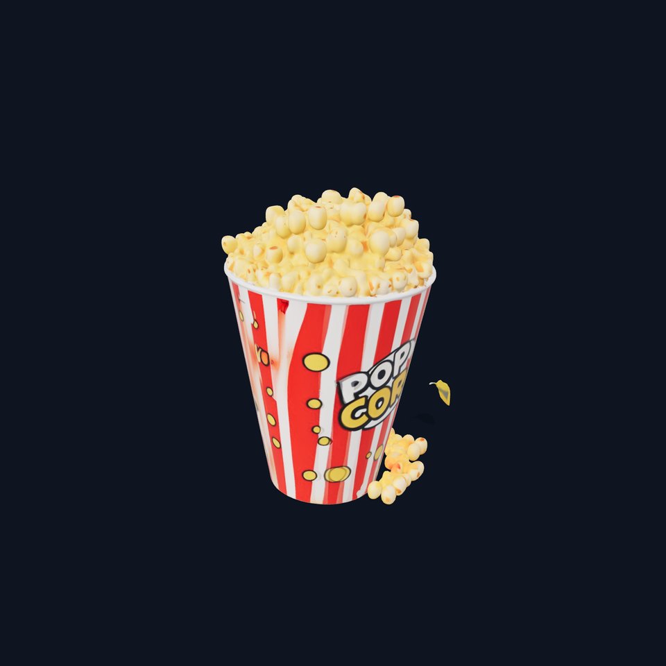 Popcorn Container Model Pack for Cinema and Retail Visualizations