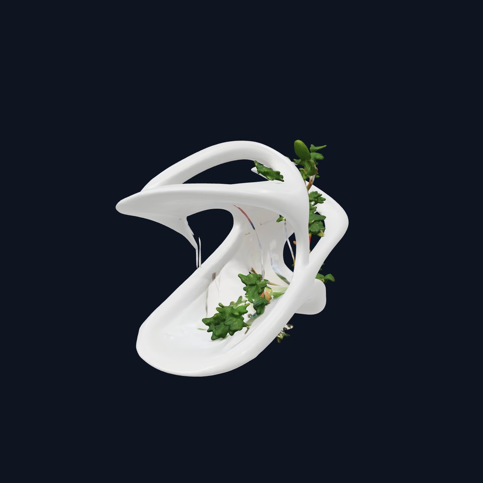 Abstract Organic Planter Model Pack with Integrated Foliage