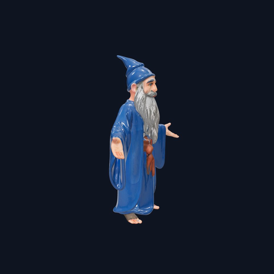 Wise Wizard Character Model  Rigged and Animated