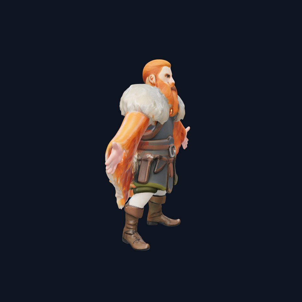 Fierce Viking Warrior Rigged and Animated D Character Model