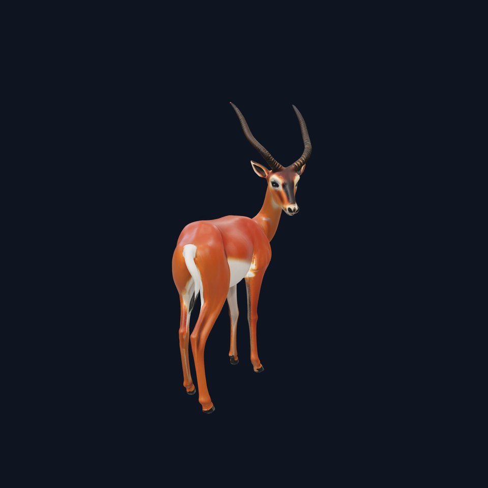 Gazelle Antelope D Model Pack with Detailed PBR Textures