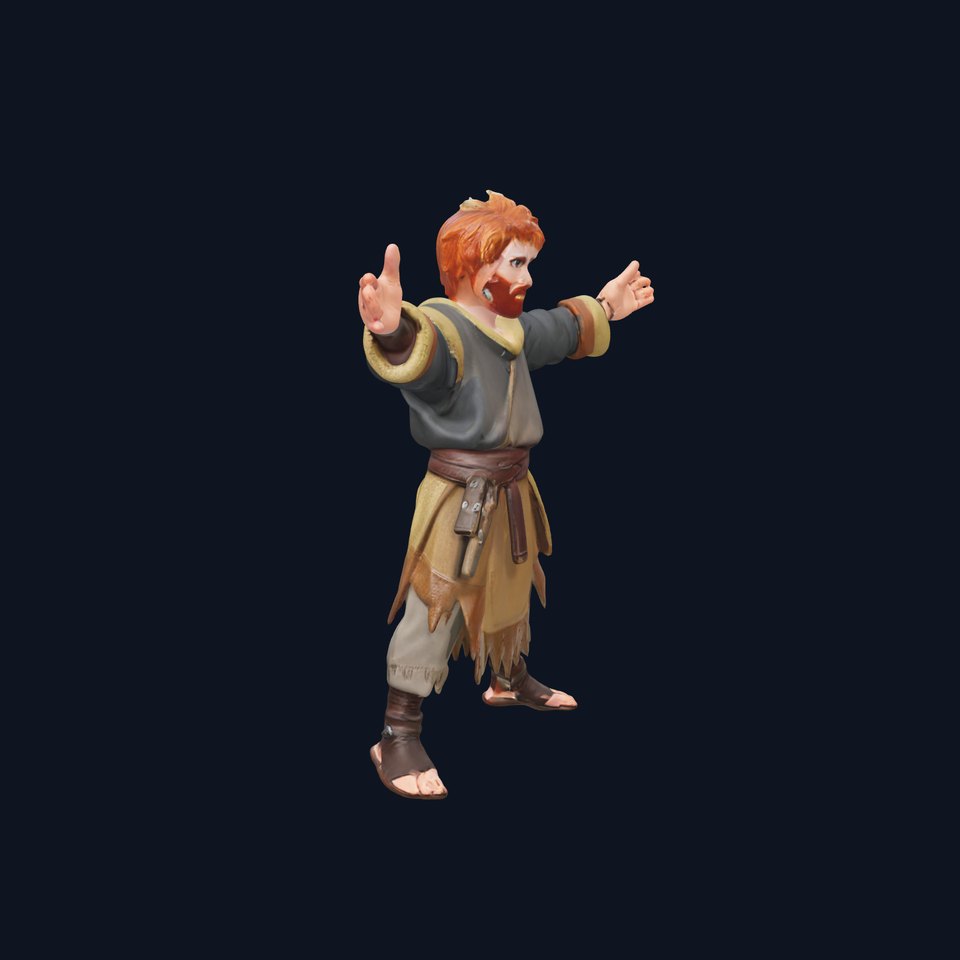 Medieval Adventurer Character Rigged and Animated
