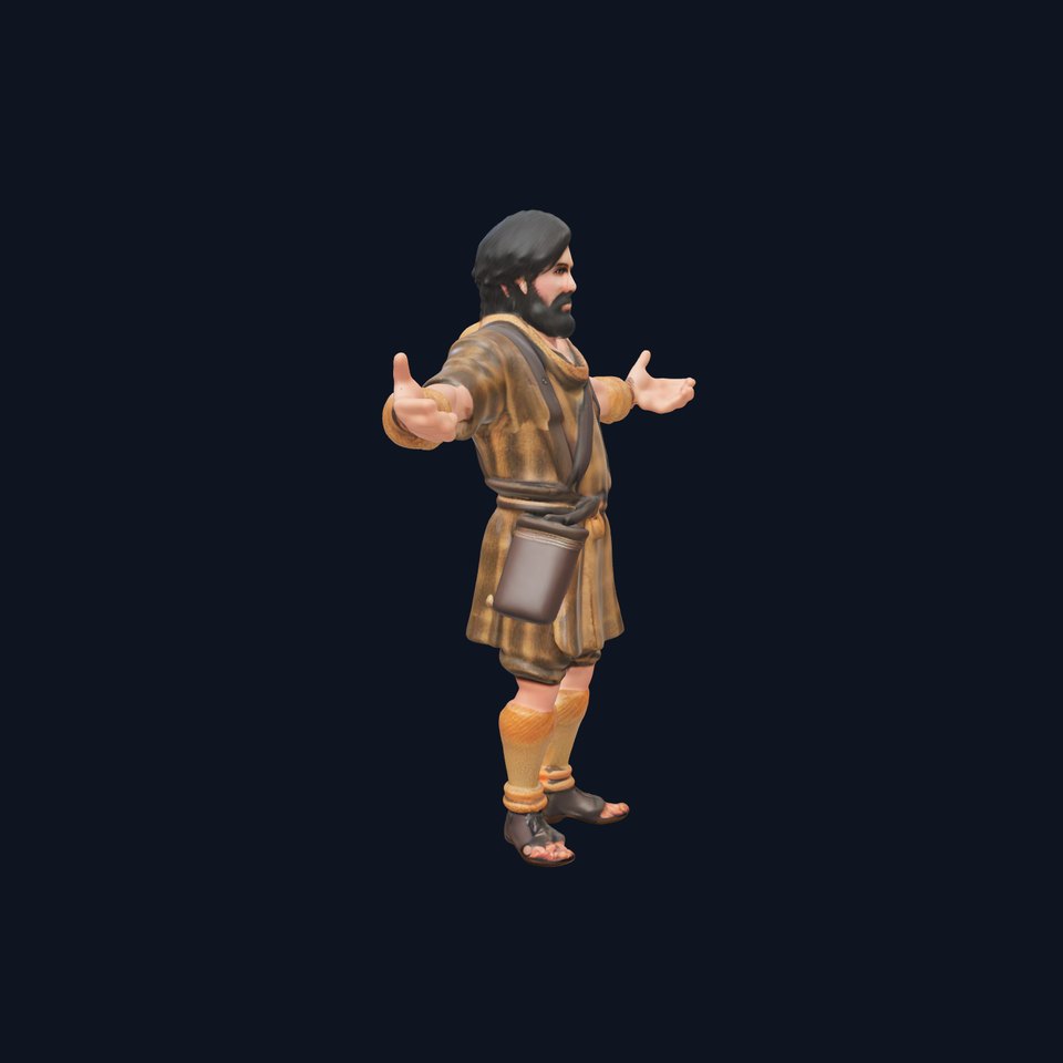 Medieval Woodland Ranger  Rigged and Animated D Character Model