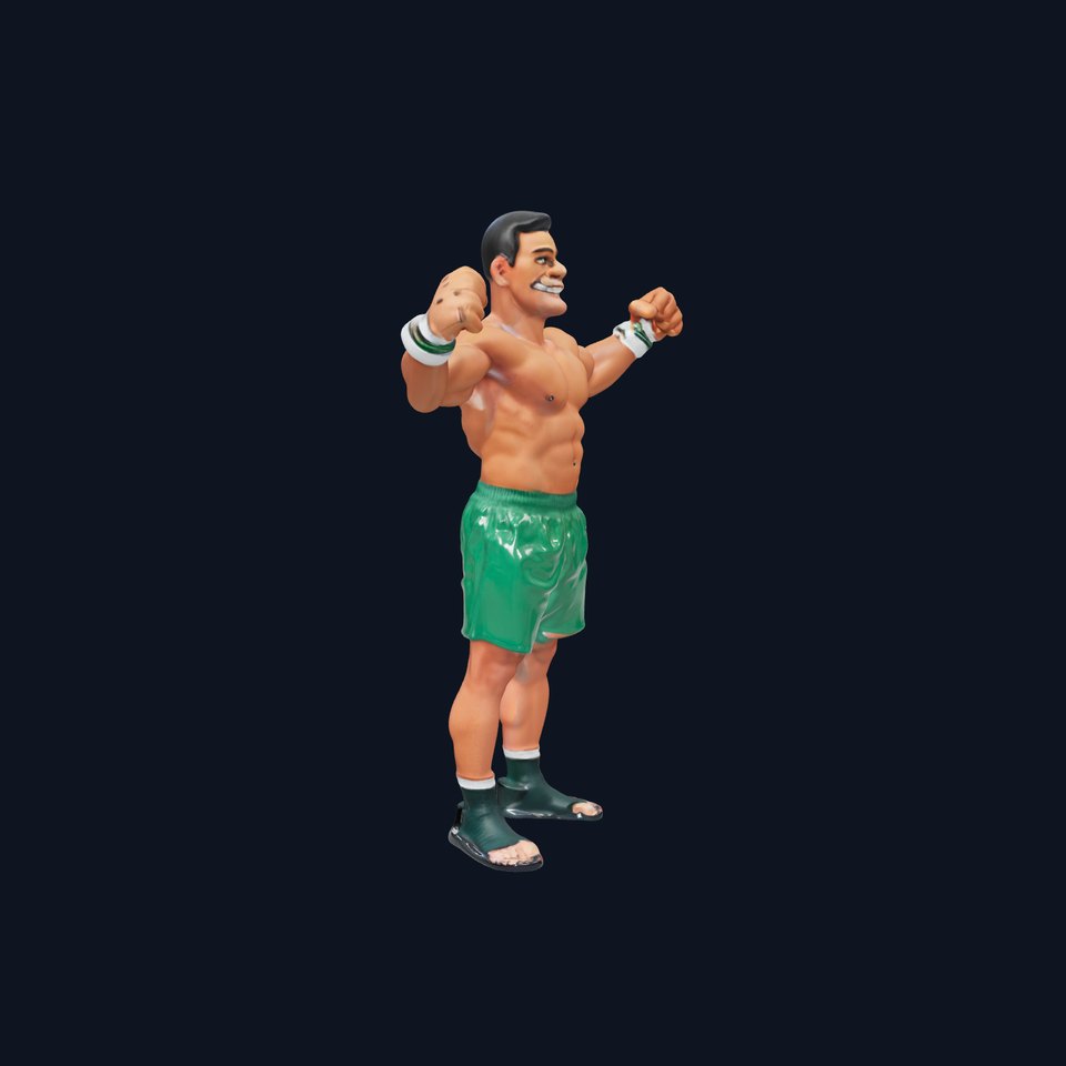 Athletic Boxer Character Model Rigged and Animated