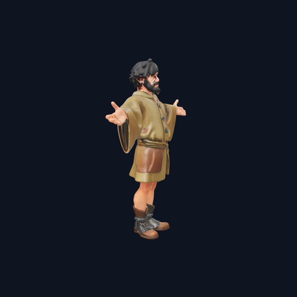 Medieval Wanderer Character Rigged and Animated