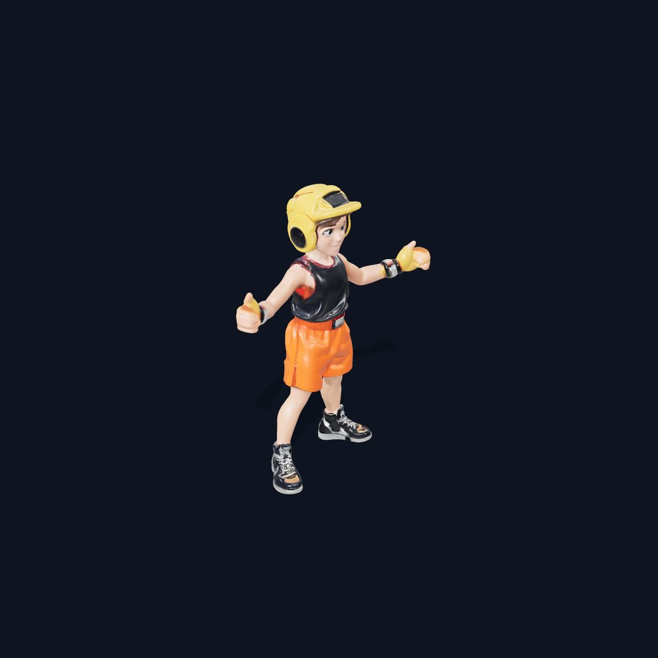 Rigged and Animated Youth Character in Sports Gear with Helmet
