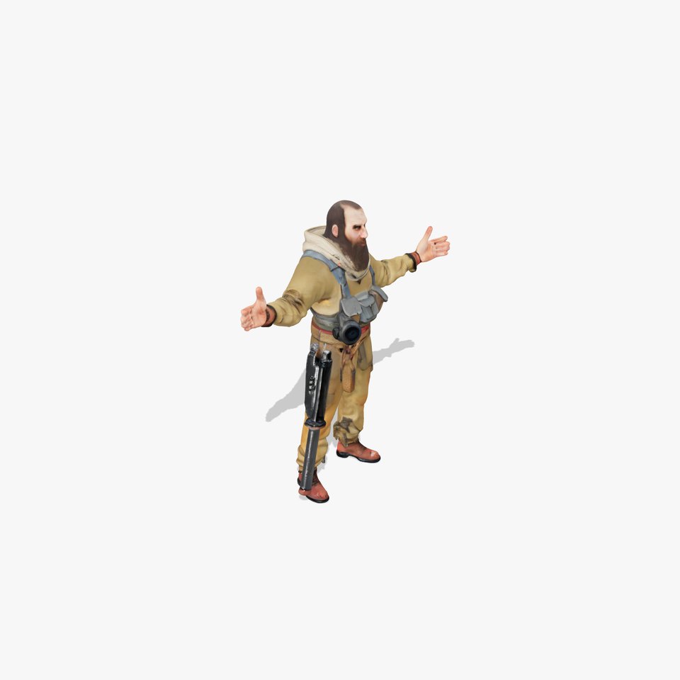 Mysterious Wanderer Rigged and Animated D Model