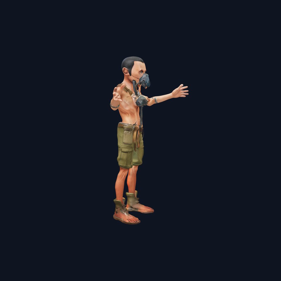 PostApocalyptic Survivor Character Rigged and Animated