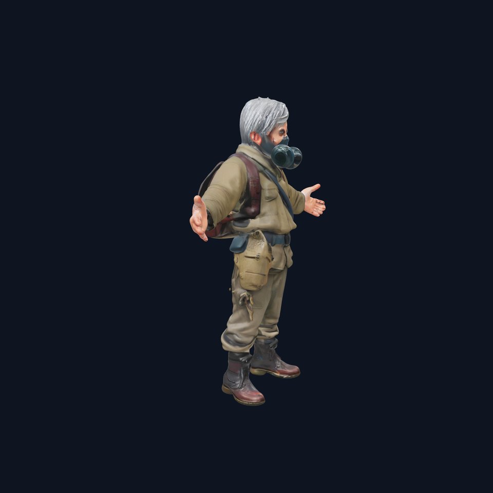 PostApocalyptic Survivor Rigged and Animated Character Model