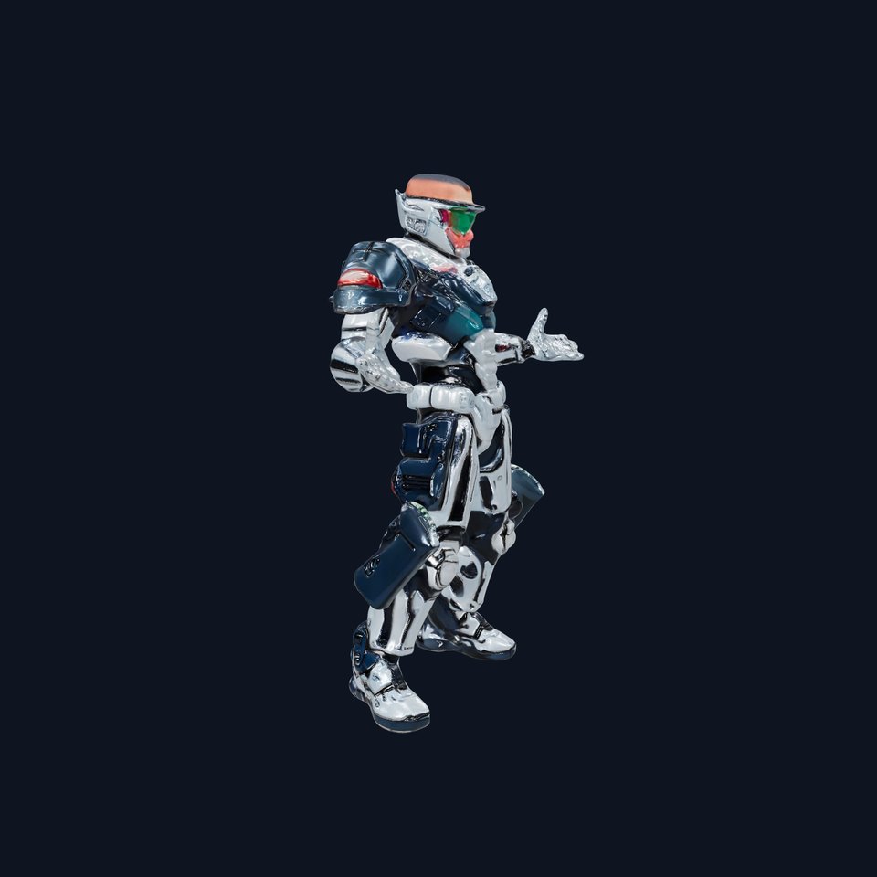 Futuristic Combat Soldier Rigged and Animated D Model