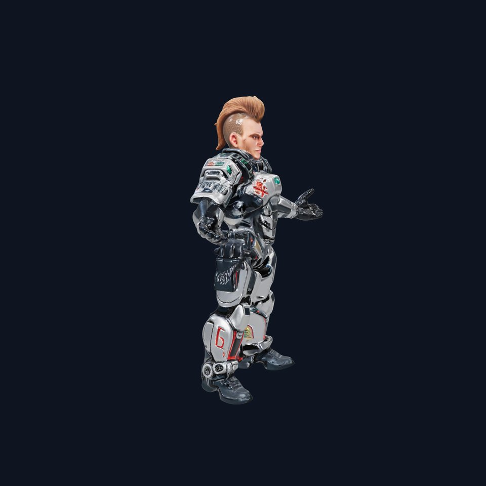 Cyberpunk Warrior Character  Fully Rigged and Animated