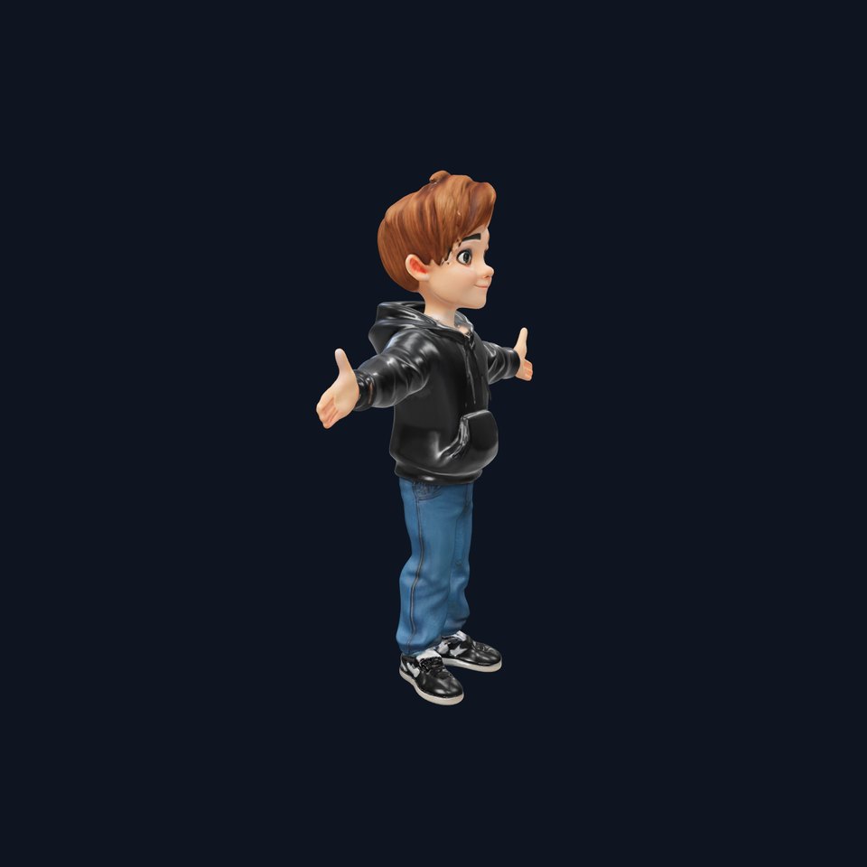 Animated Rigged D Character Model  Casual Teen Boy