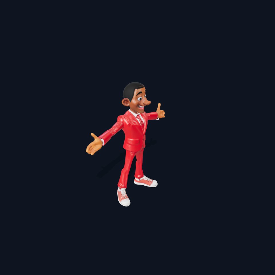 Red Suit Character Rigged and Animated for Games and VR