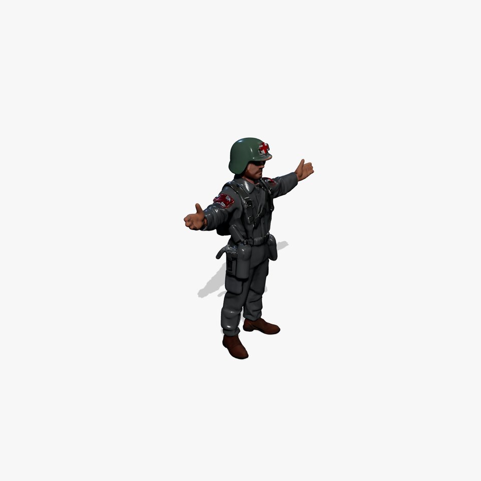 Combat Medic Character Rigged and Animated for D Projects