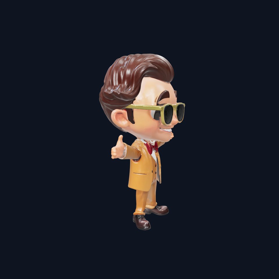 Stylish Young Gentleman D Character Rigged and Animated