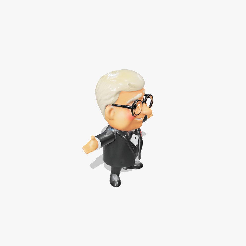 Cartoon Elderly Gentleman in Tuxedo Rigged and Animated