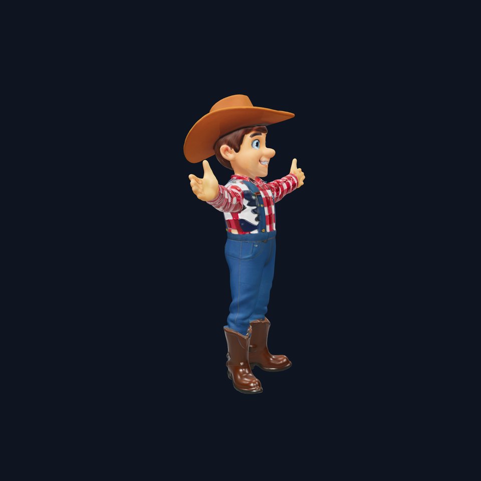 Cowboy Character Rigged and Animated D Model