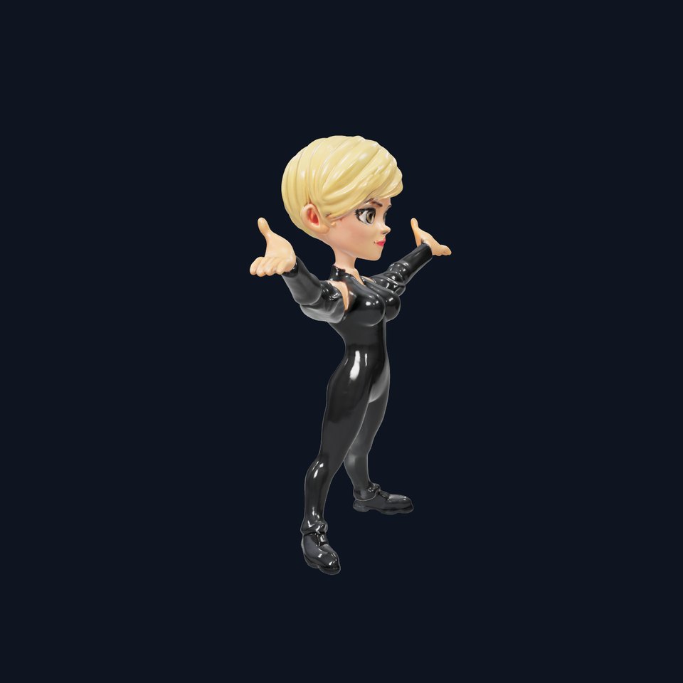 Stylish Spy Character Model Rigged and Animated