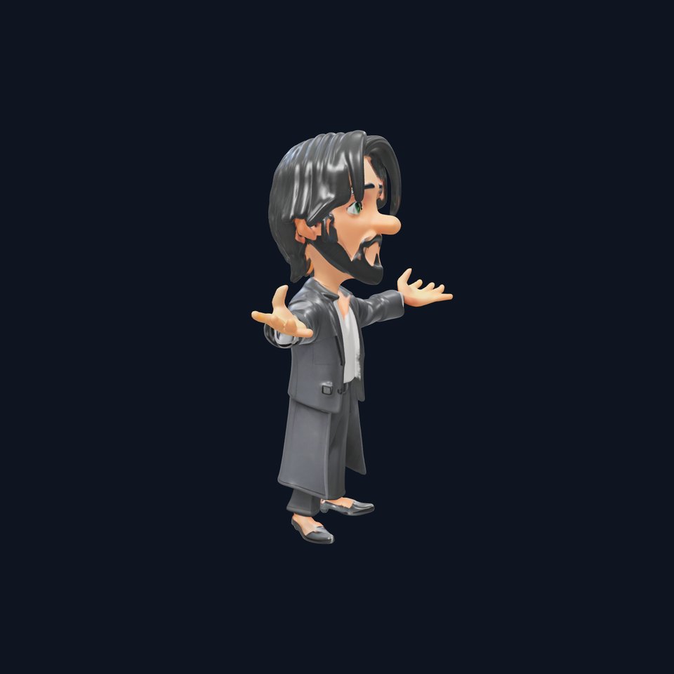 Stylish Bearded Character Rigged and Animated for Versatile Use