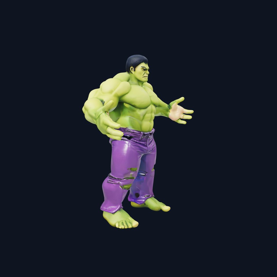 Green Muscular Giant Rigged and Animated D Character Model