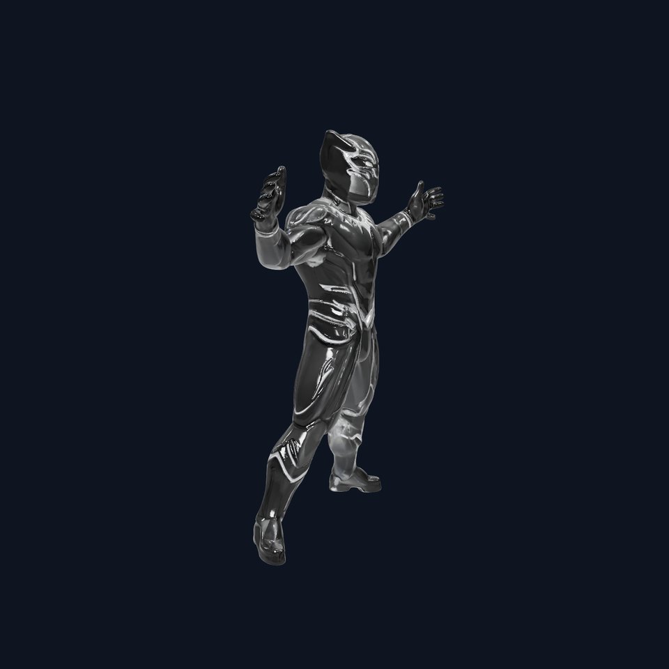 Black Pantherinspired Superhero Rigged and Animated D Model