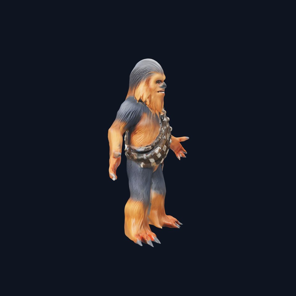 Furry Warrior Rigged and Animated D Model