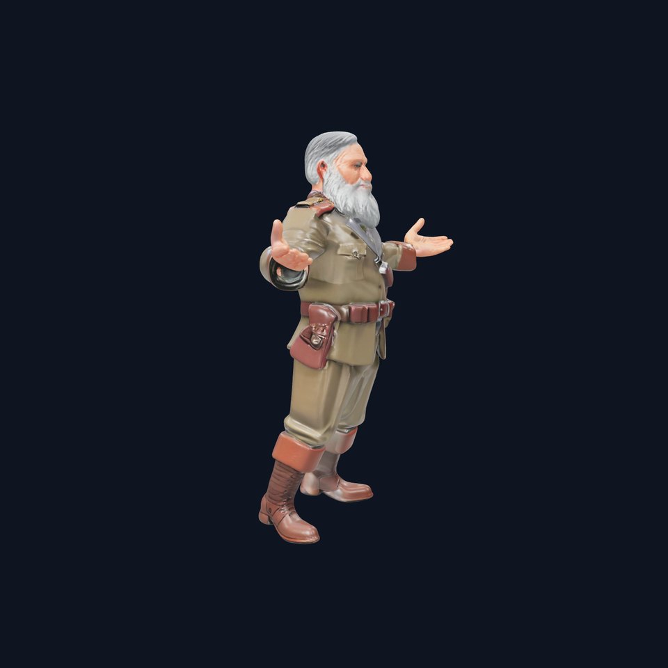 Military General D Character Model Rigged and Animated